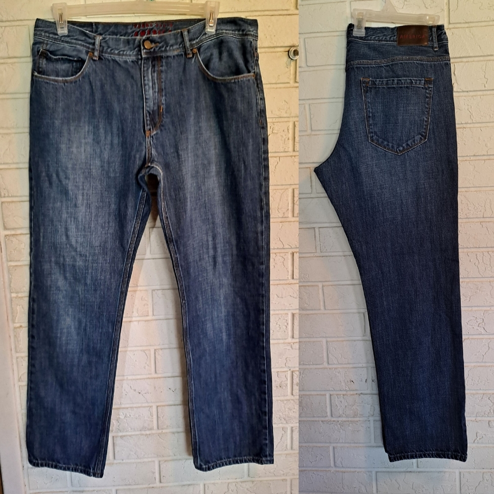 Perry Ellis America straight leg denim blue jeans